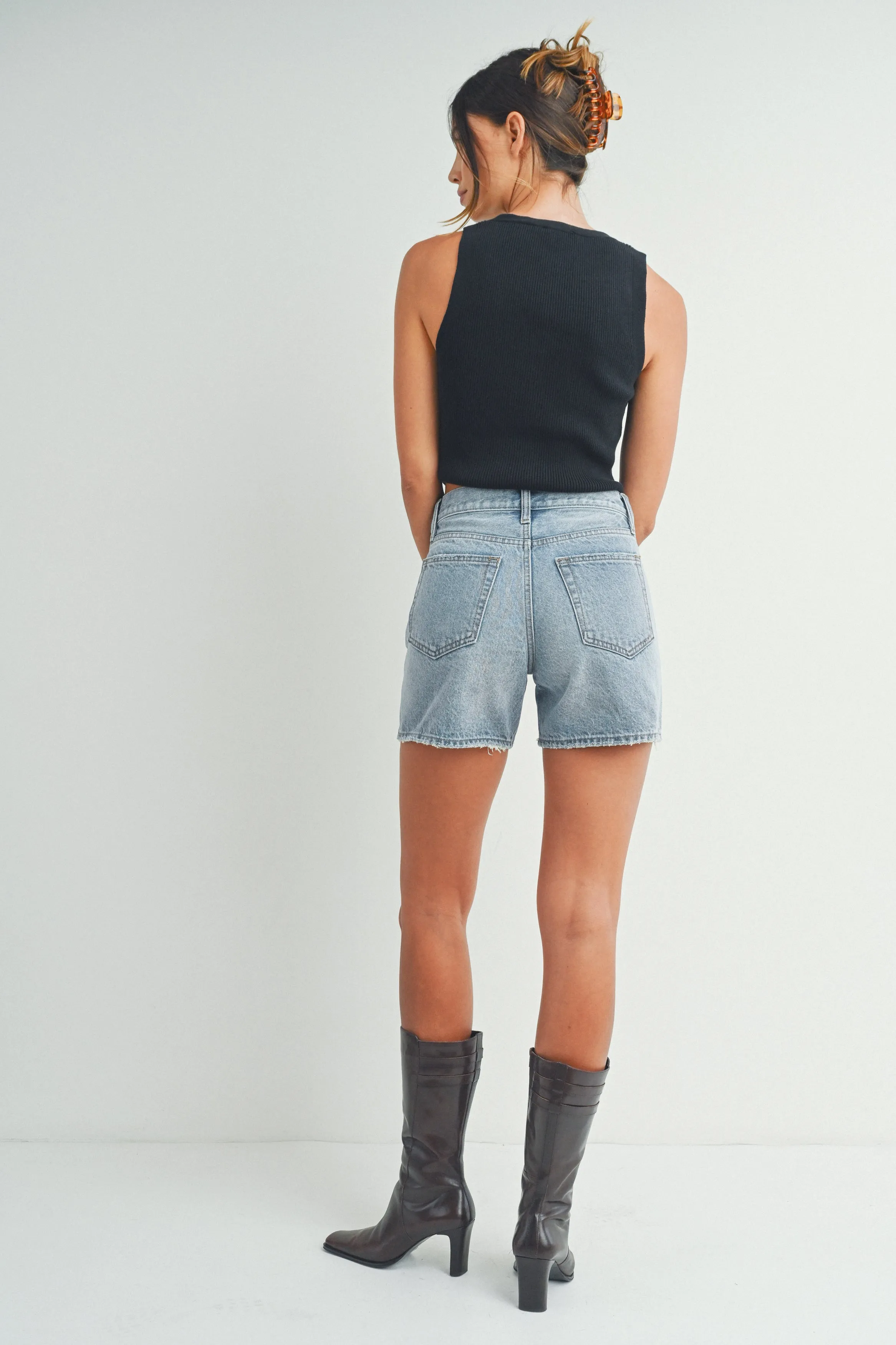 Just Black Denim - Long Short | Light Denim