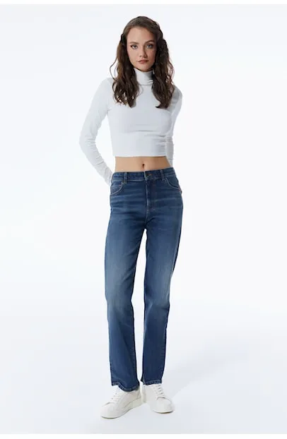 Kylie - Pant - Dark Blue Denim - L32