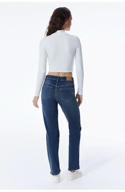 Kylie - Pant - Dark Blue Denim - L32