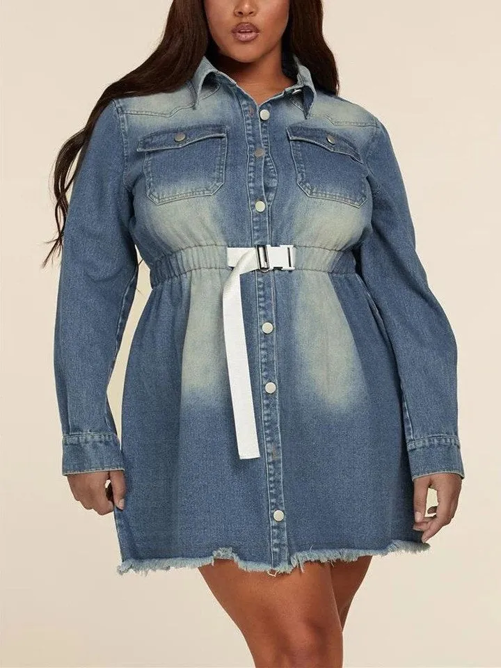 L'atiste by Amy PCD1071X Denim PlusSize Dress