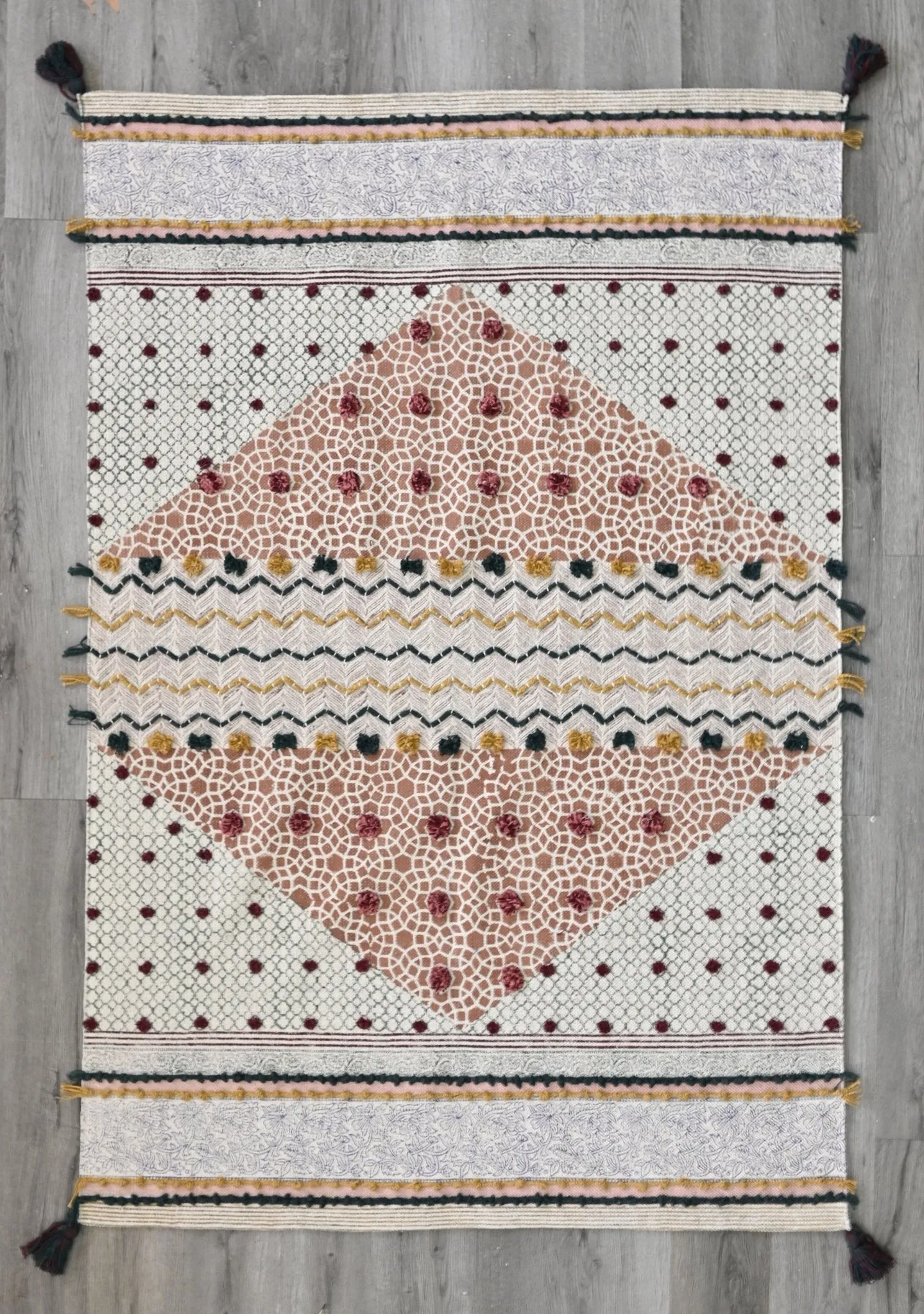 LAVISH BLOCK PRINTED COTTON RUG