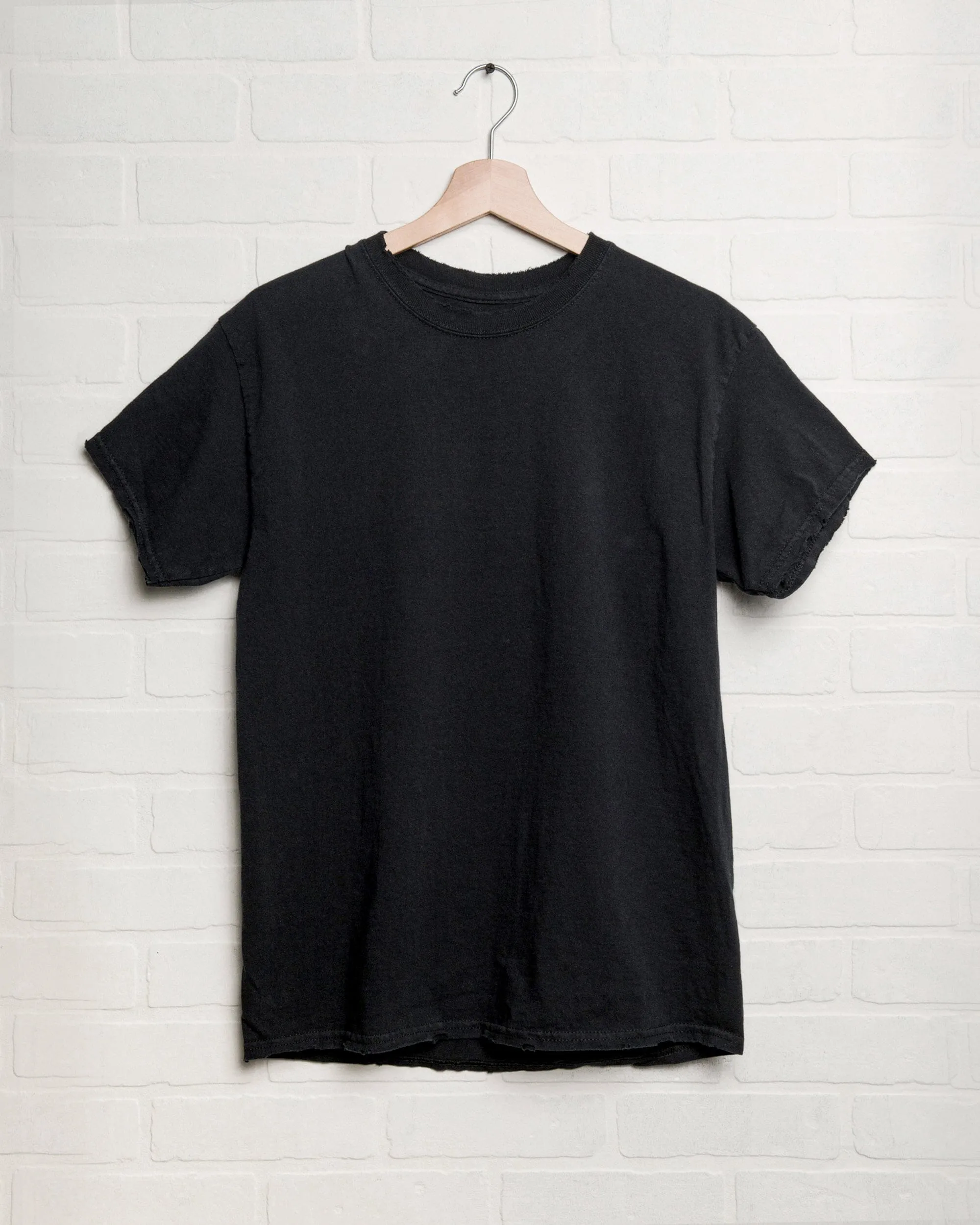 LivyLu Blank Black Thrifted Tee