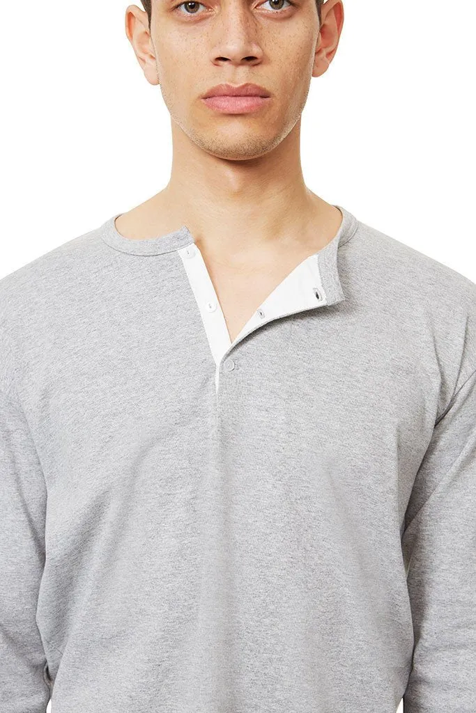 Long Sleeve Henley - Light Gray