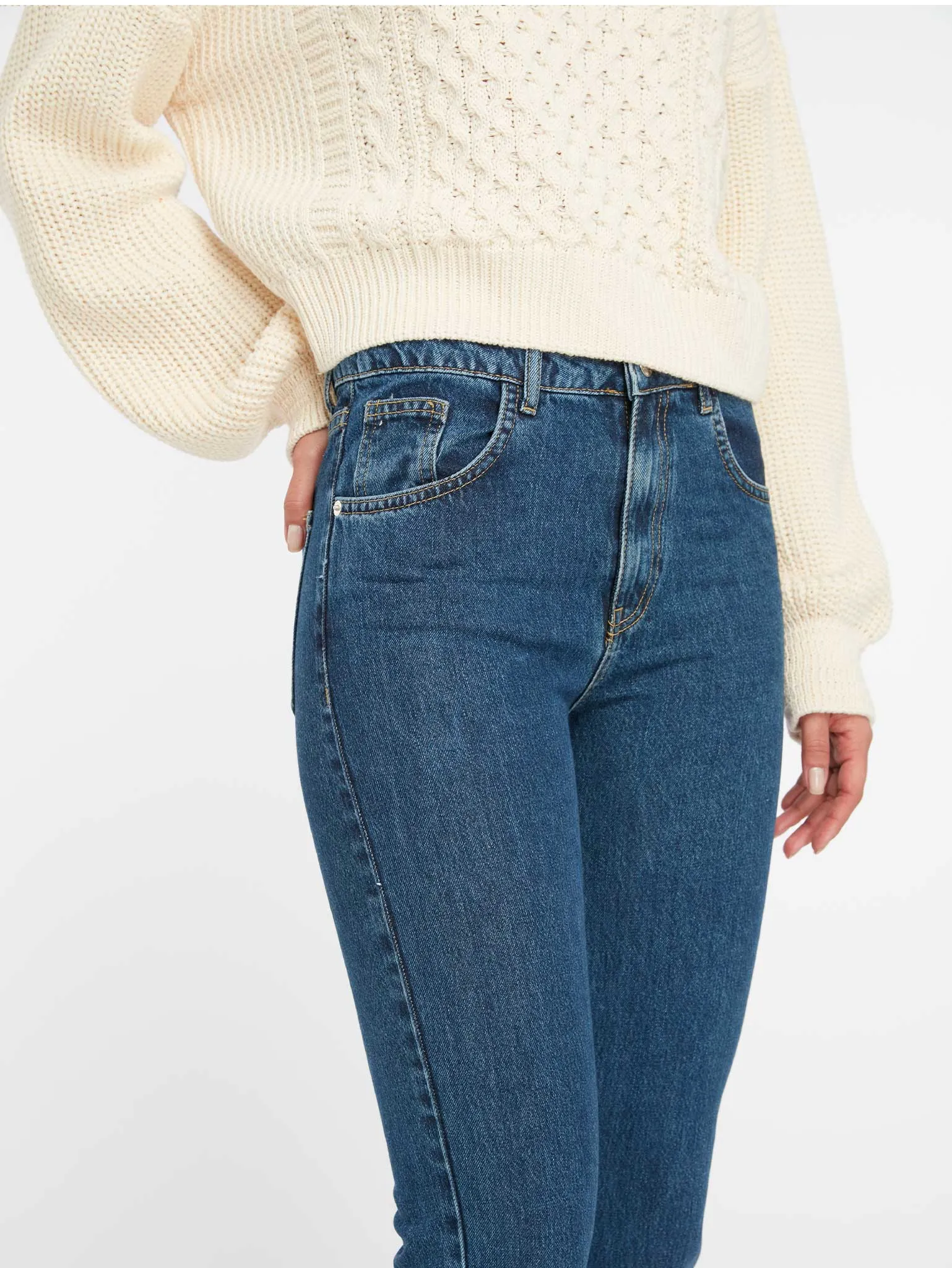 Marta High Rise Straight Jeans in Indigo