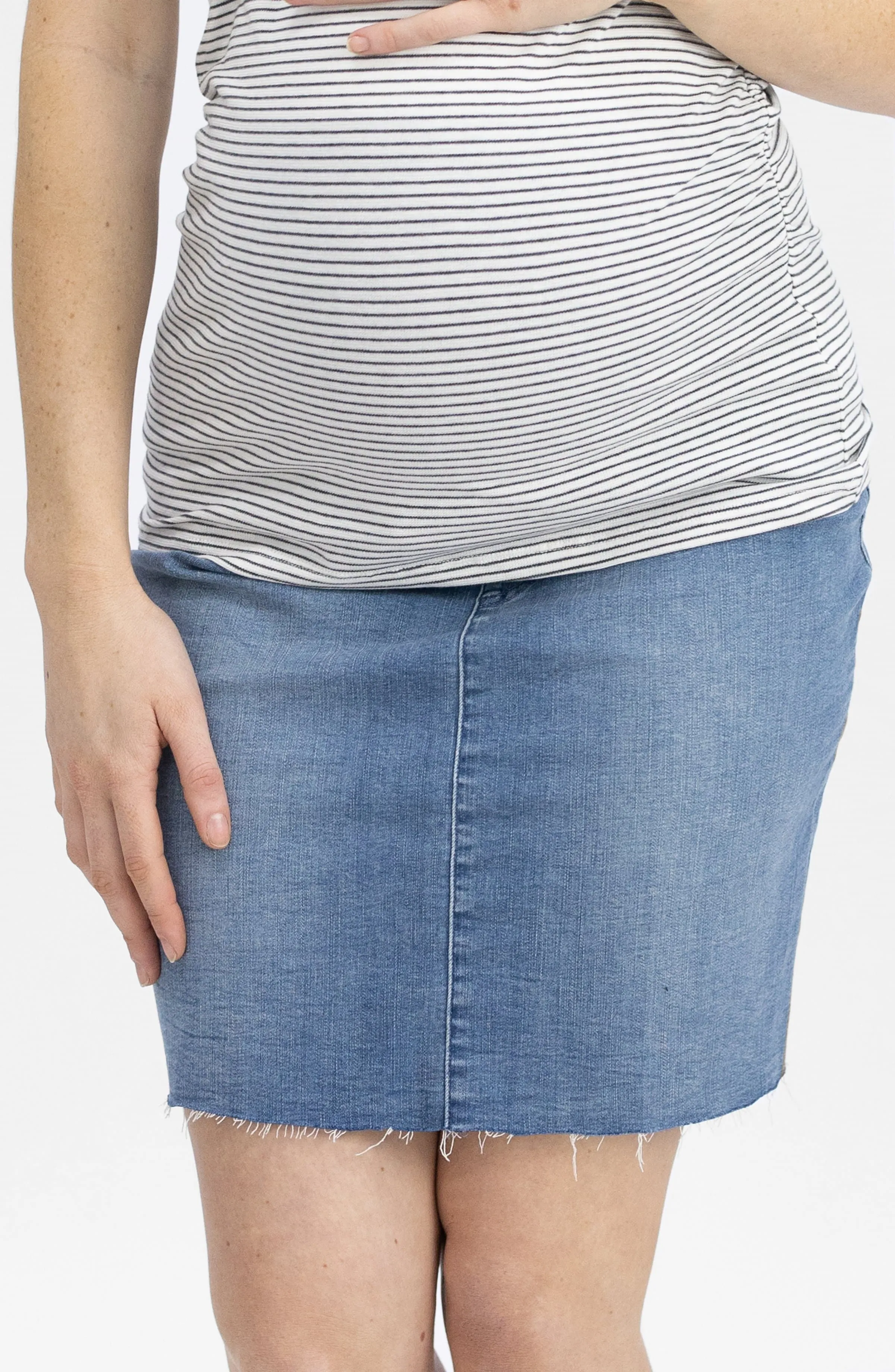 Maternity Over The Bump High Waist Denim Skirt