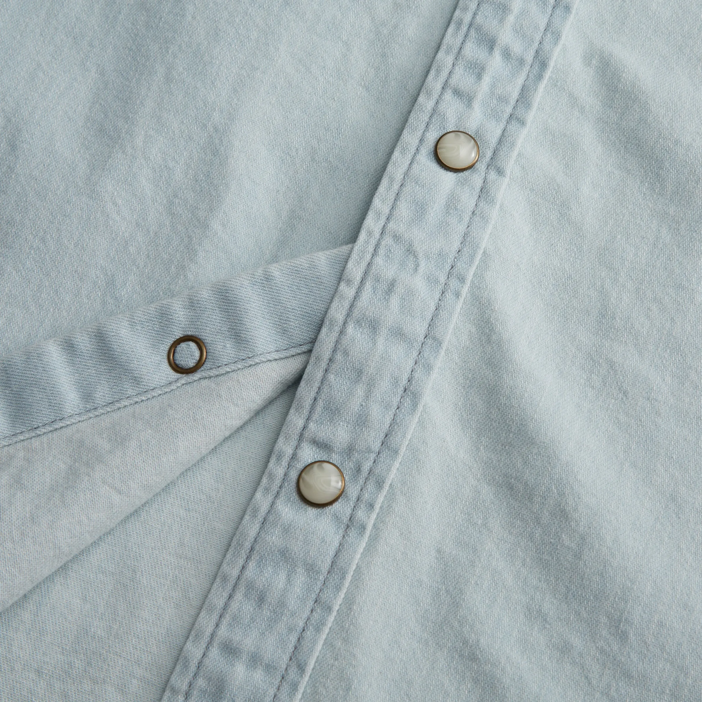 Men's Denim Short Sleeve Pearl Snap