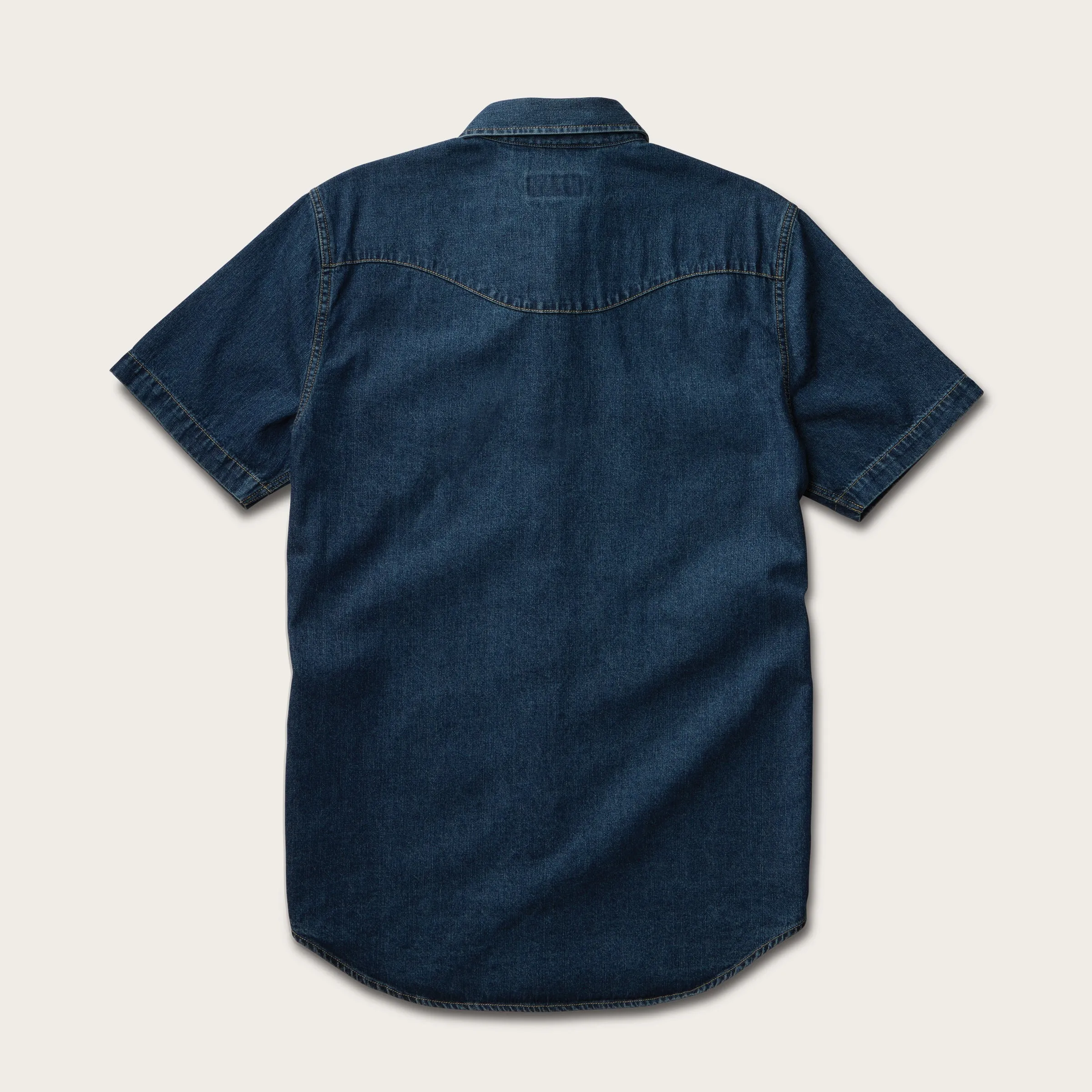 Men's Denim Short Sleeve Pearl Snap