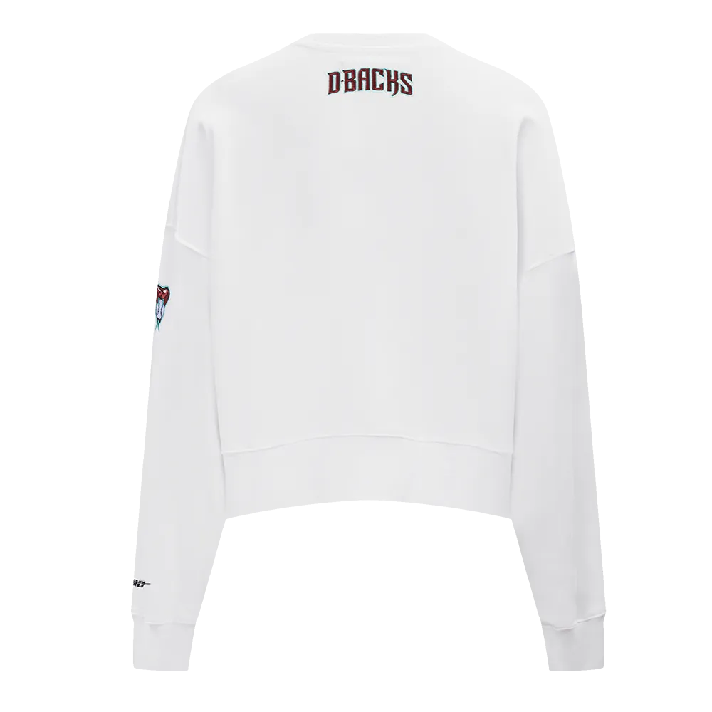 MLB ARIZONA DIAMONDBACKS CLASSIC WOMEN'S FLC CREWNECK (WHITE)