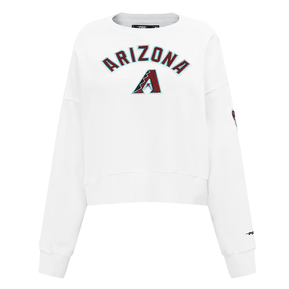 MLB ARIZONA DIAMONDBACKS CLASSIC WOMEN'S FLC CREWNECK (WHITE)