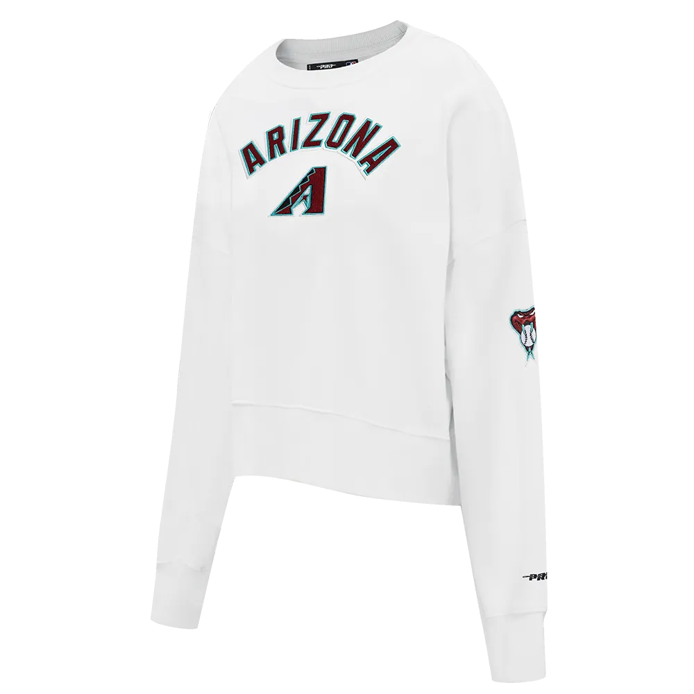 MLB ARIZONA DIAMONDBACKS CLASSIC WOMEN'S FLC CREWNECK (WHITE)