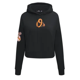 MLB BALTIMORE ORIOLES CLASSIC WOMEN'S FLC CROPPED PO HOODIE (BLACK)