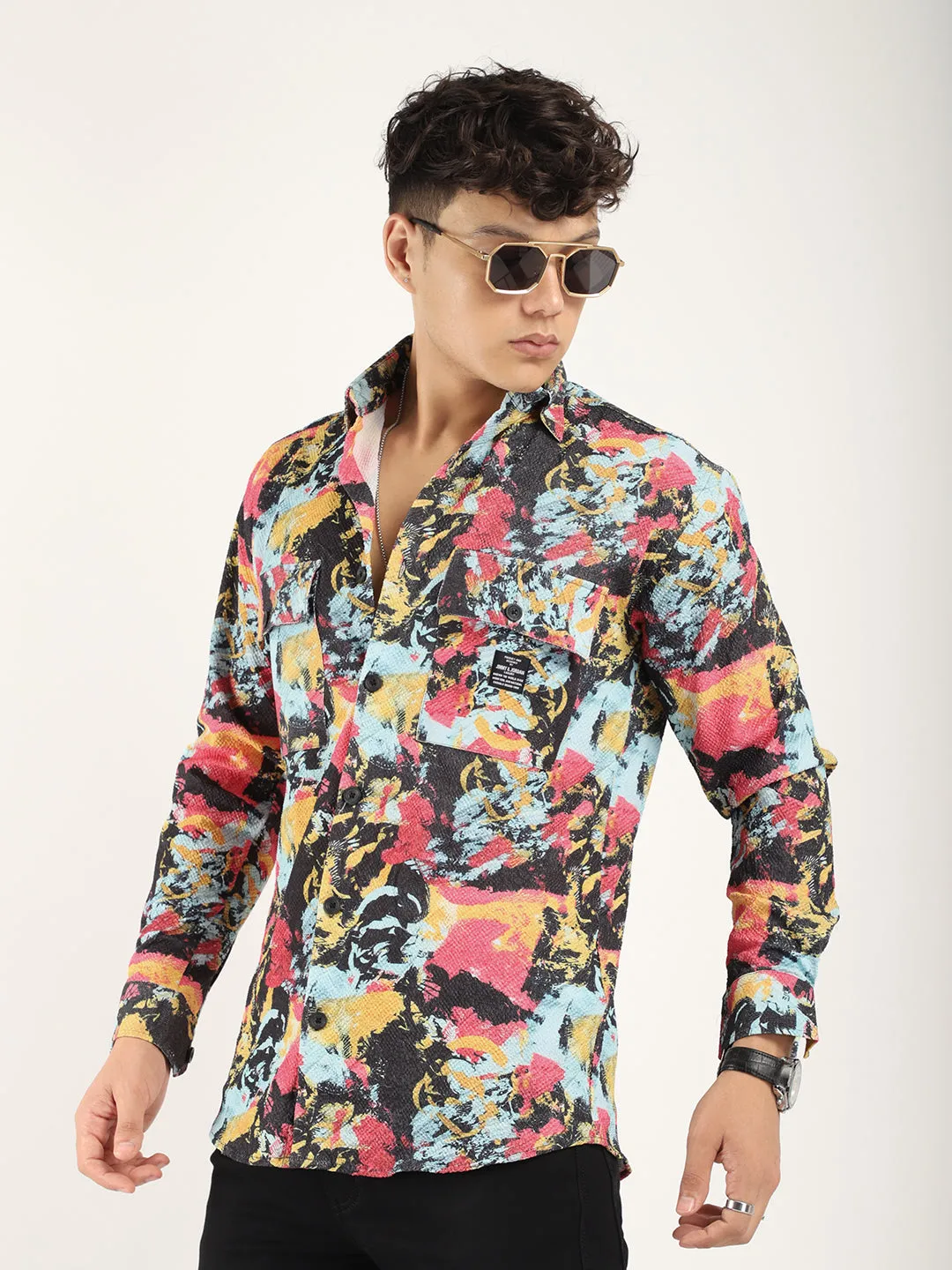 Multicolor Digital Print Pop Corn Shirt