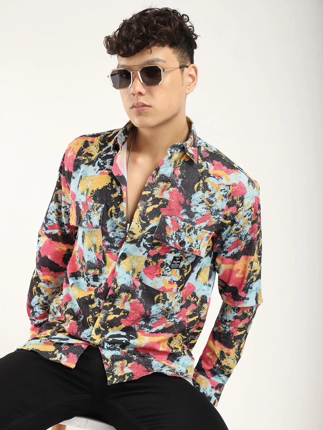 Multicolor Digital Print Pop Corn Shirt