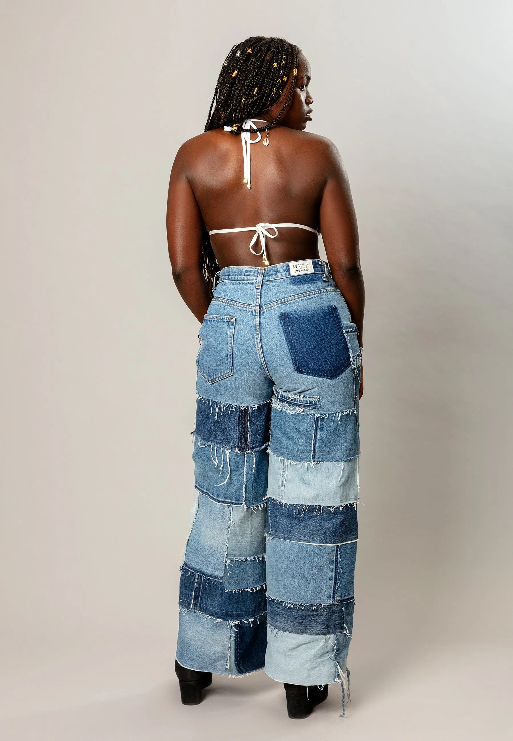 Nova Upcycled Patchwork Jeans Customized