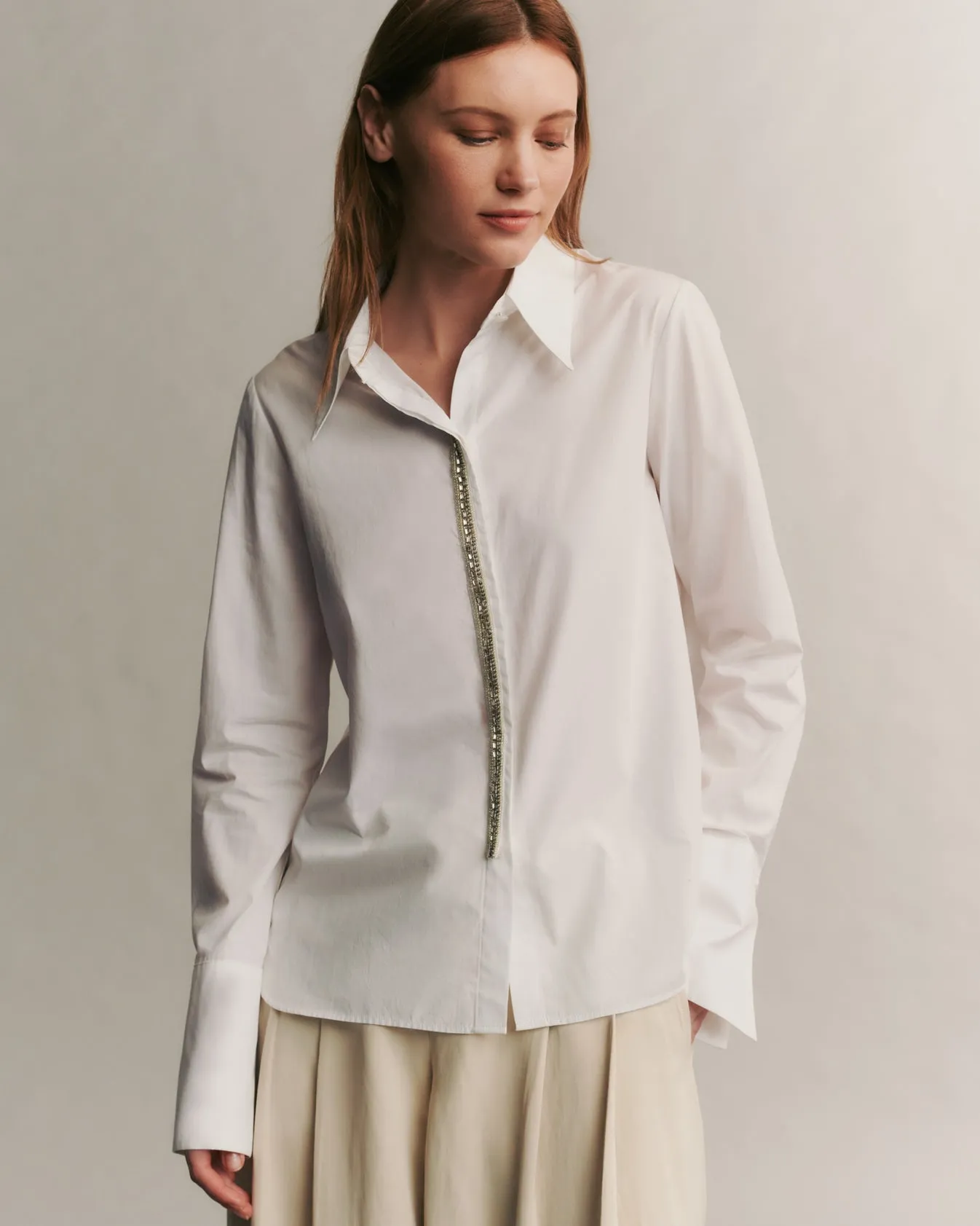 Object of Affection Top With Embellished Placket