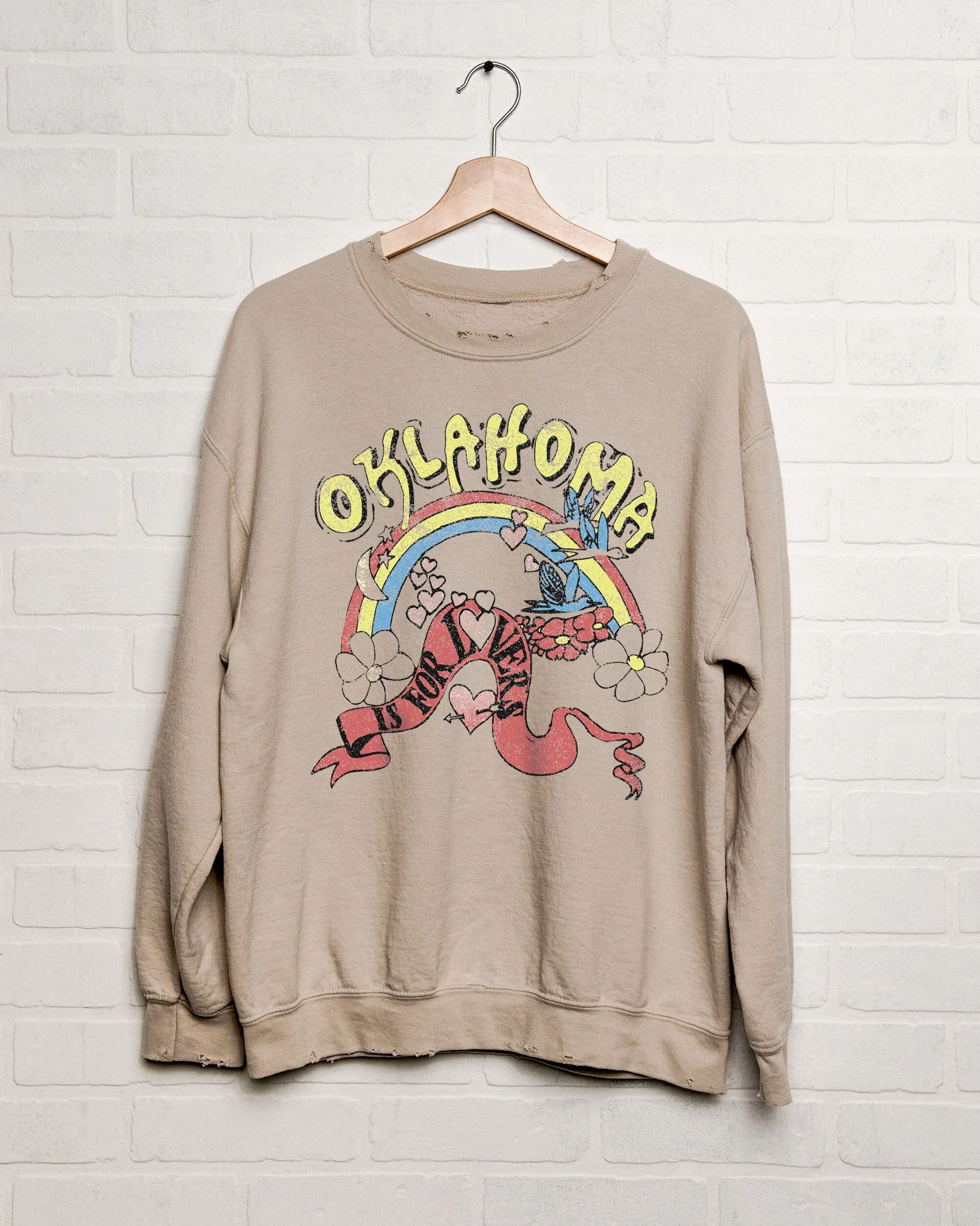 OK Is For Lovers Sand Thrifted Sweatshirt