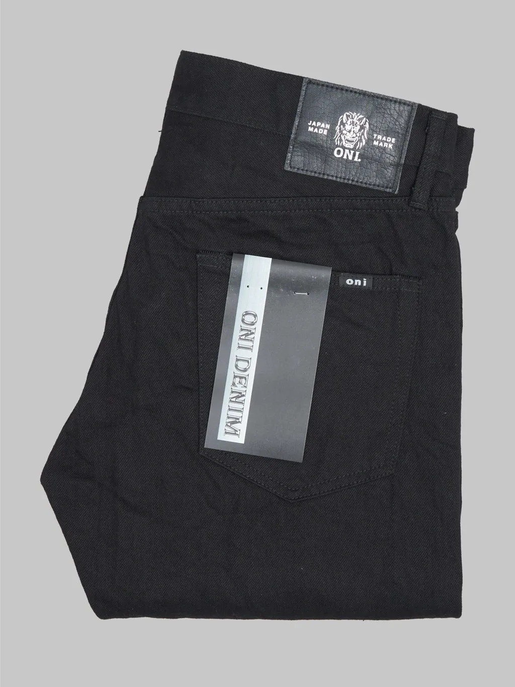 Premium 13oz Jet Black Denim ONI 566-13BK Semi-Tight Straight Jeans