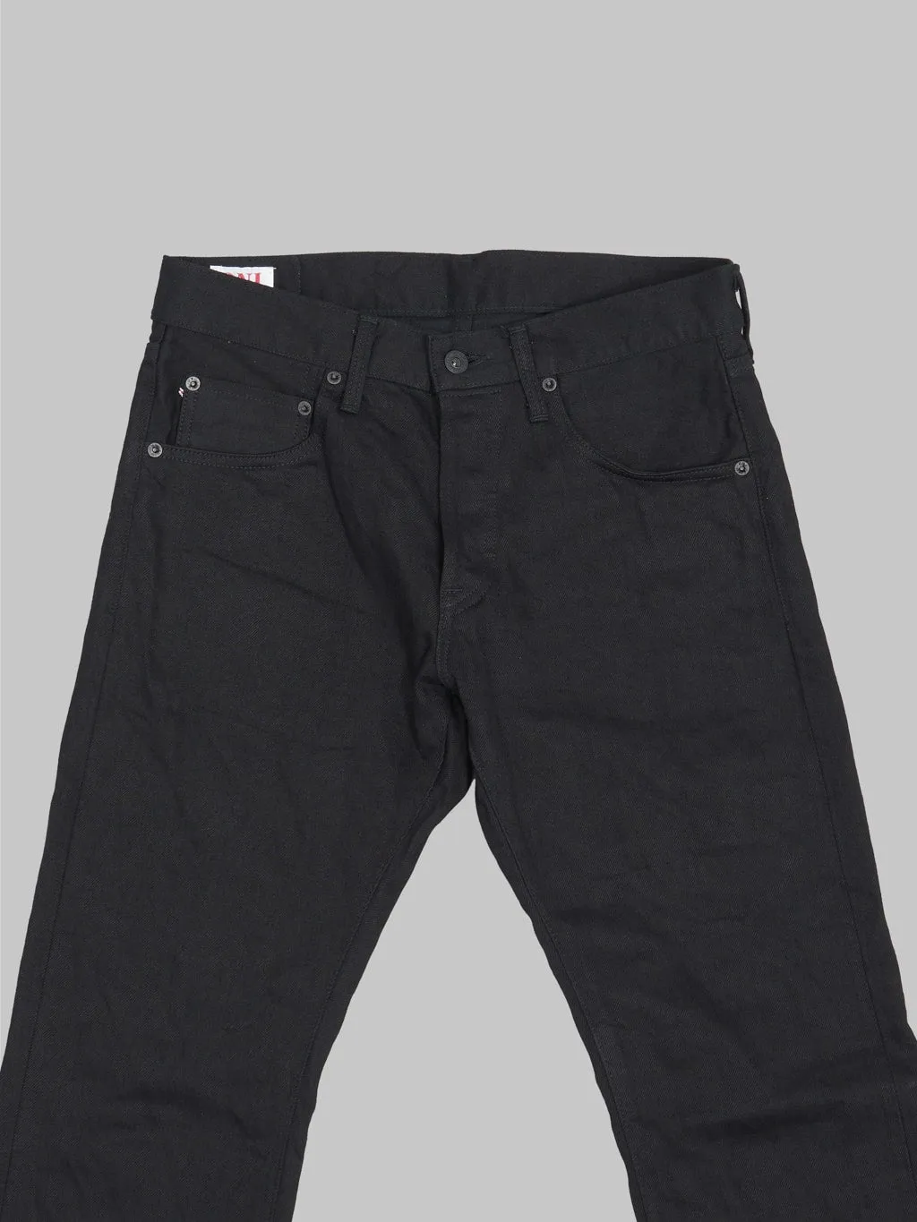 Premium 13oz Jet Black Denim ONI 566-13BK Semi-Tight Straight Jeans