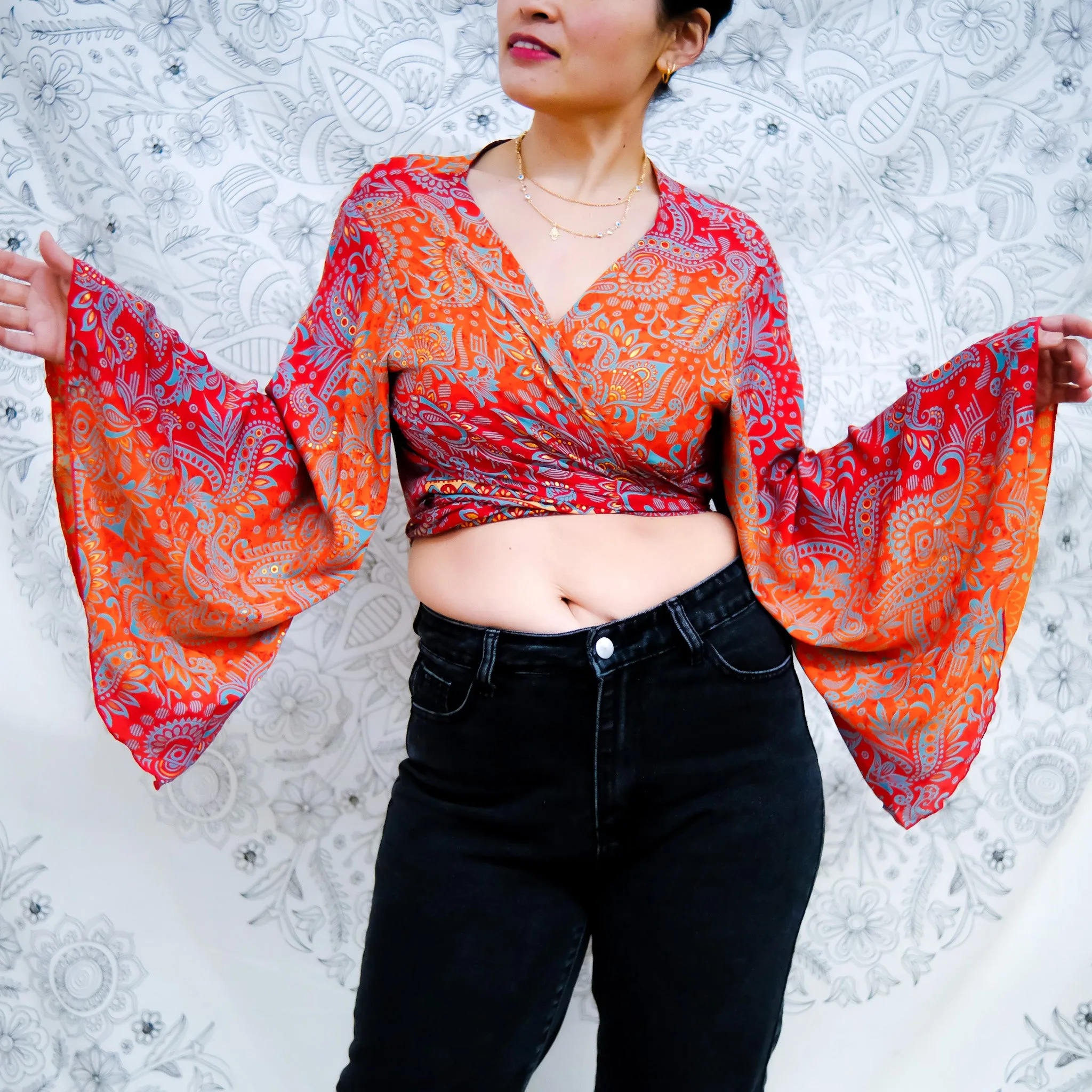 Paisley Boho Wrap Top