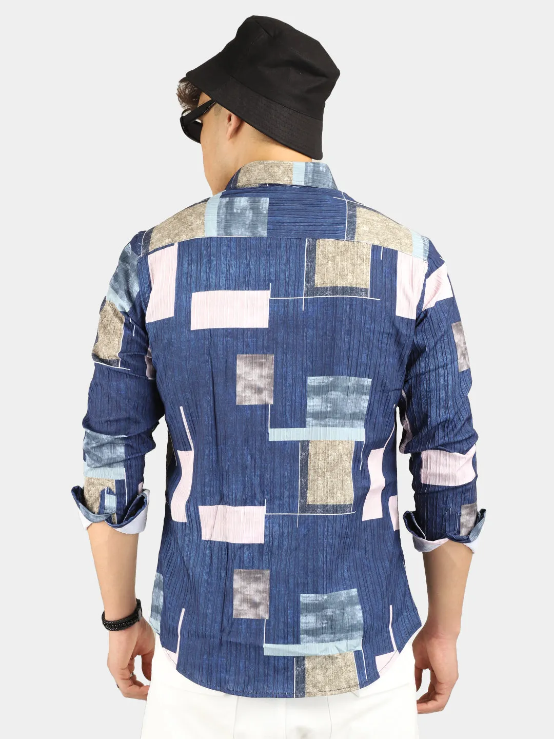 Patching Blue Crush Print Shirt