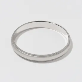 Platinum Classic Milgrain Wedding Band - Matte 3mm