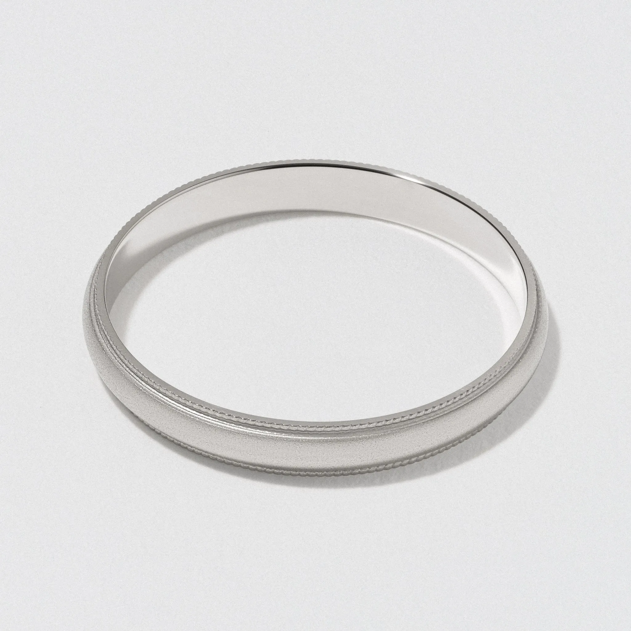 Platinum Classic Milgrain Wedding Band - Matte 3mm