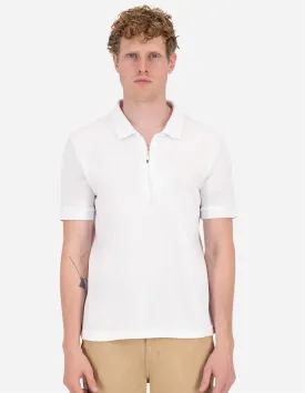 Playera Polo Con Cierre Holstone Slim Fit - Blanco