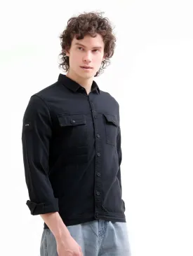 Rubans black denim overshirt