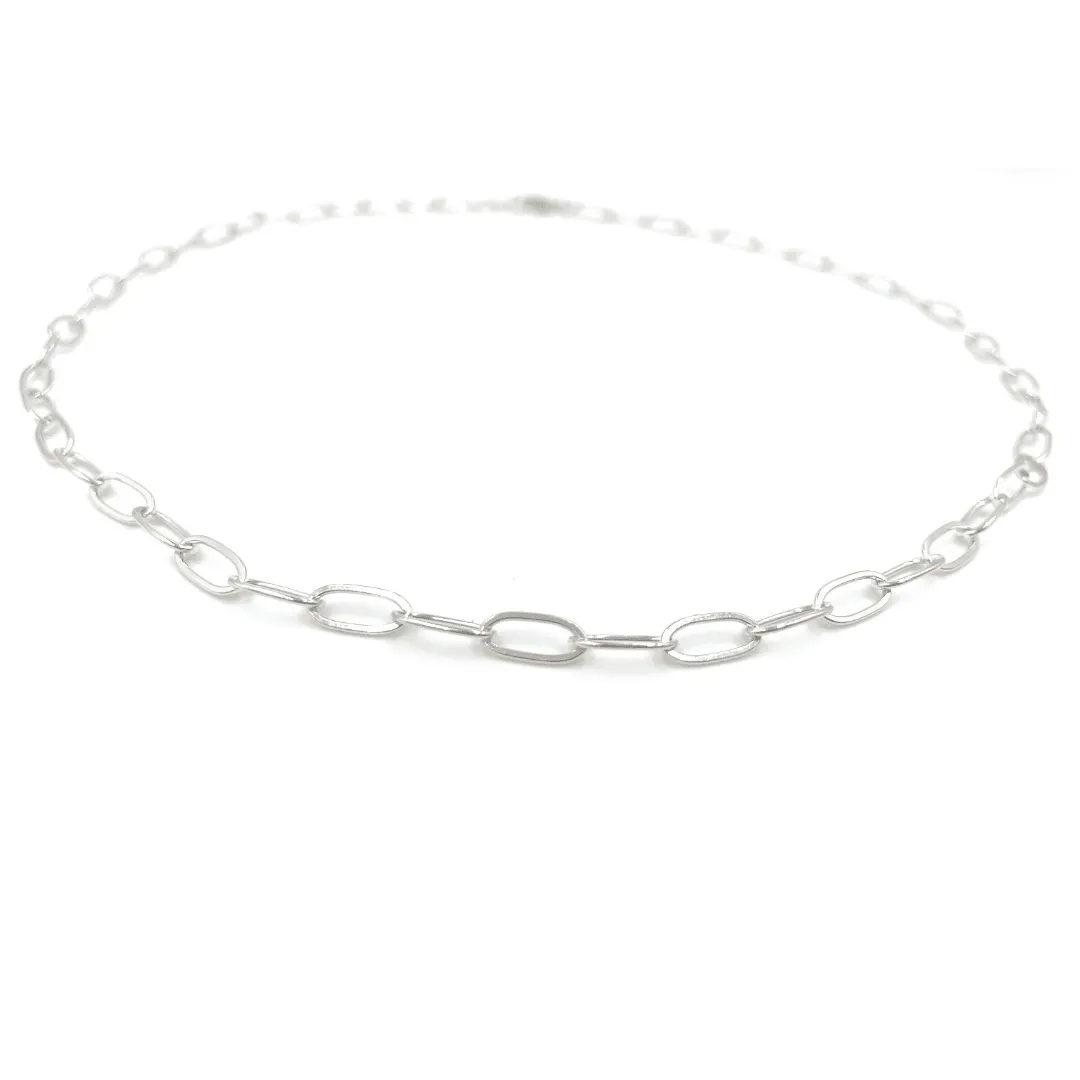 Sterling Silver Paperclip Links Necklace - 18"