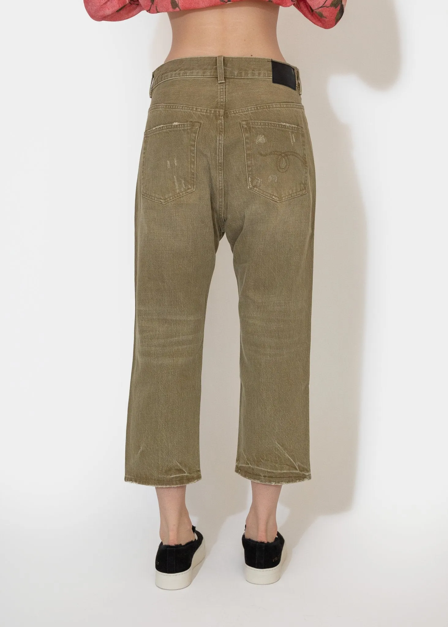 Tailored Drop Jean in Moss Green