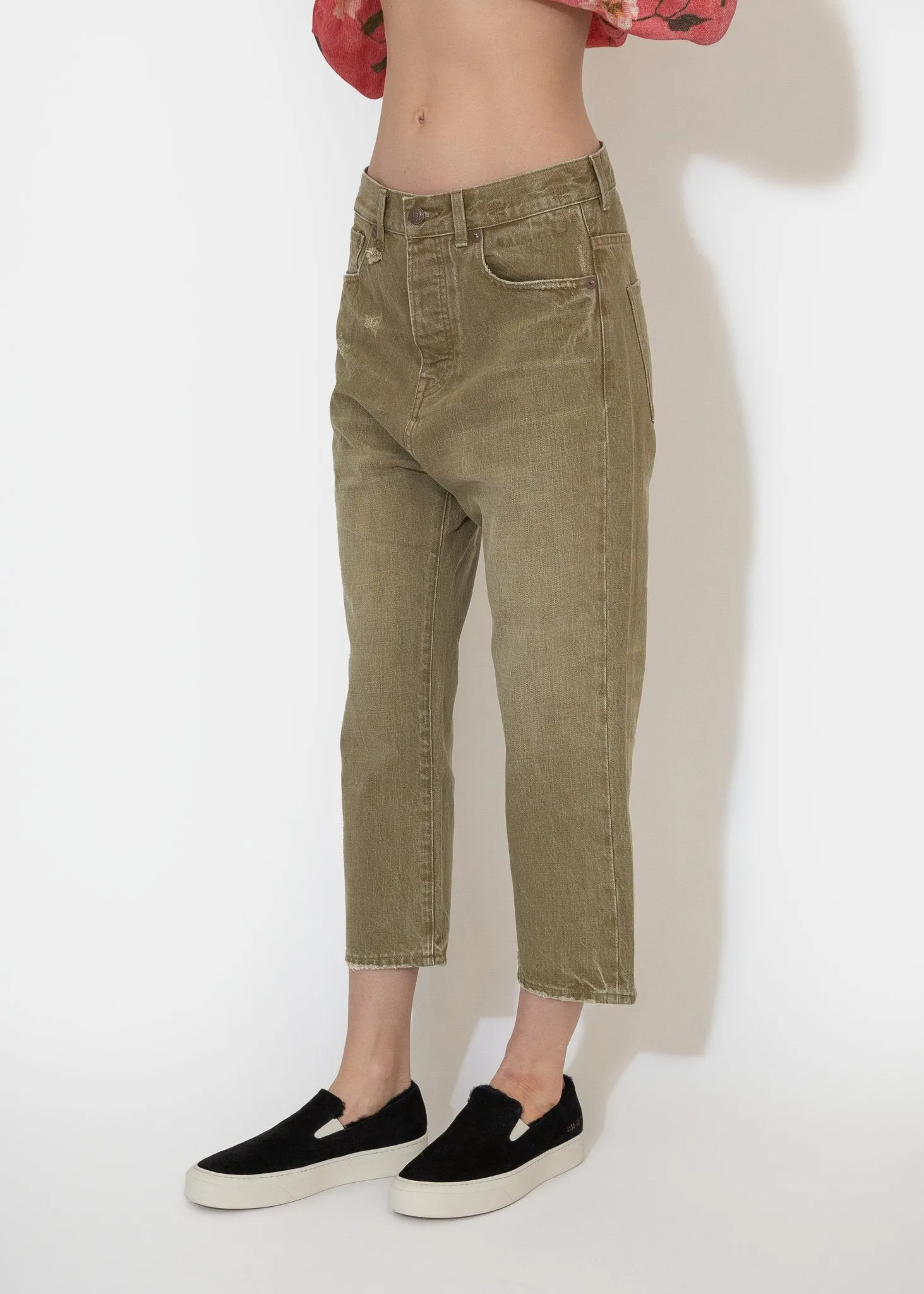 Tailored Drop Jean in Moss Green