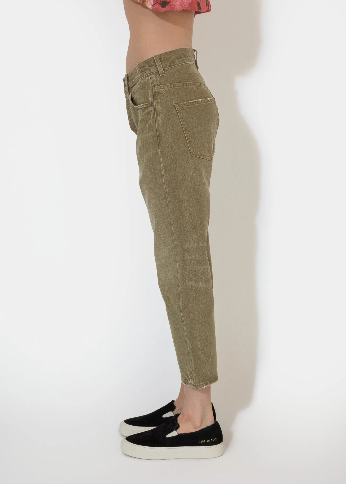 Tailored Drop Jean in Moss Green