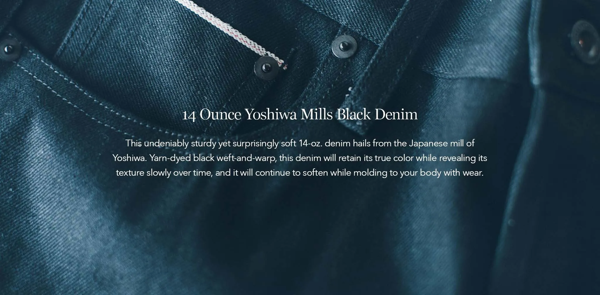 Optimized Title: Premium Black Selvage Jeans by Yoshiwa Mills – Democratic Fit