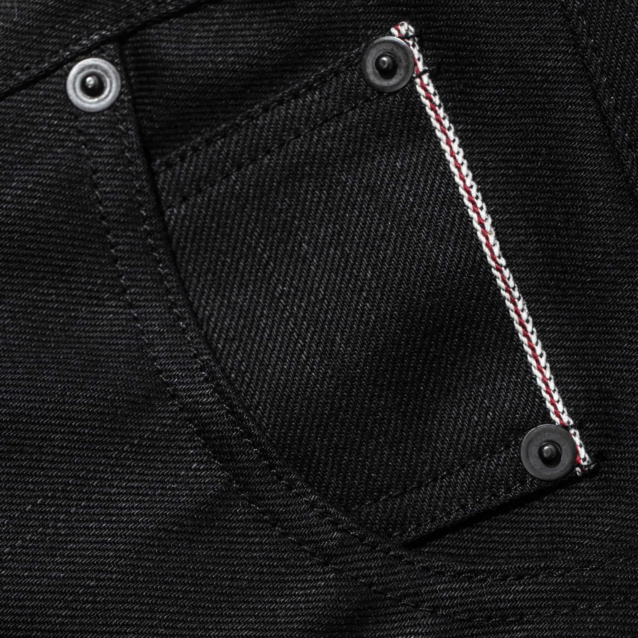 Optimized Title: Premium Black Selvage Jeans by Yoshiwa Mills – Democratic Fit