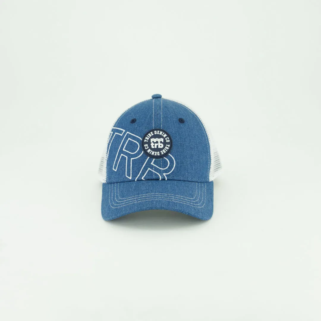 Trucker Cap.Flat Embroidery With Rubber Badge.