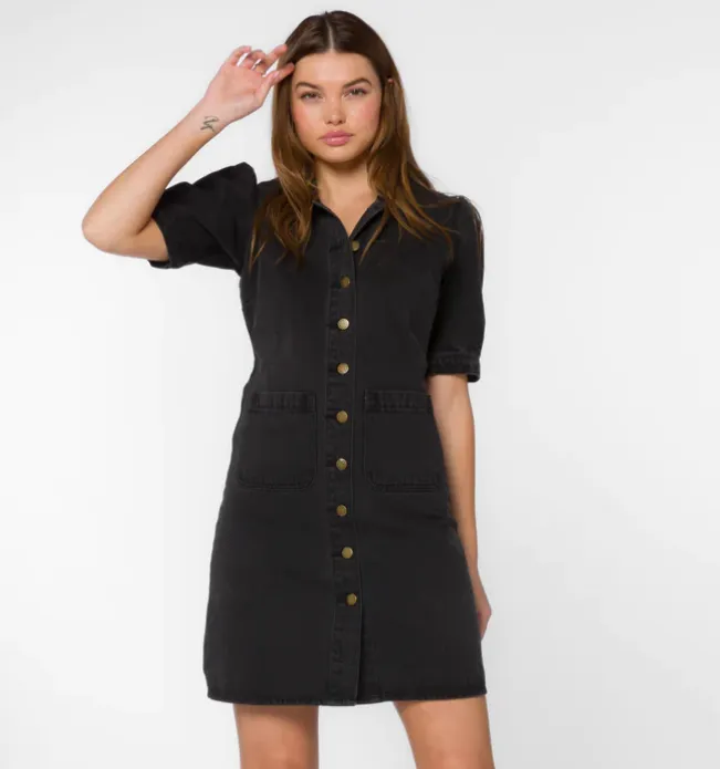 Velvet Heart Romina Washed Dress | Black